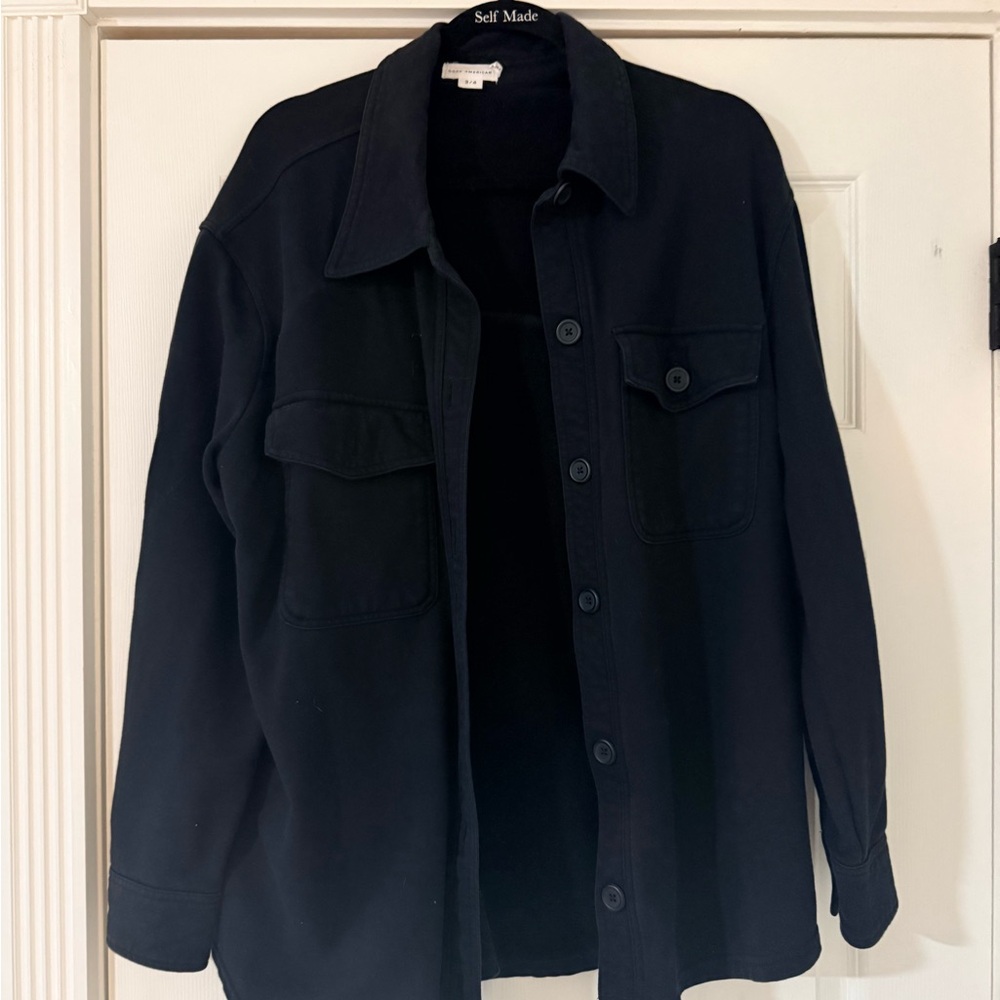 Good American Midnight Black Shirt Jacket